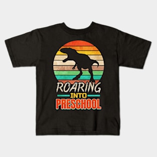 The T-Rex is roaring into preschool Kids T-Shirt